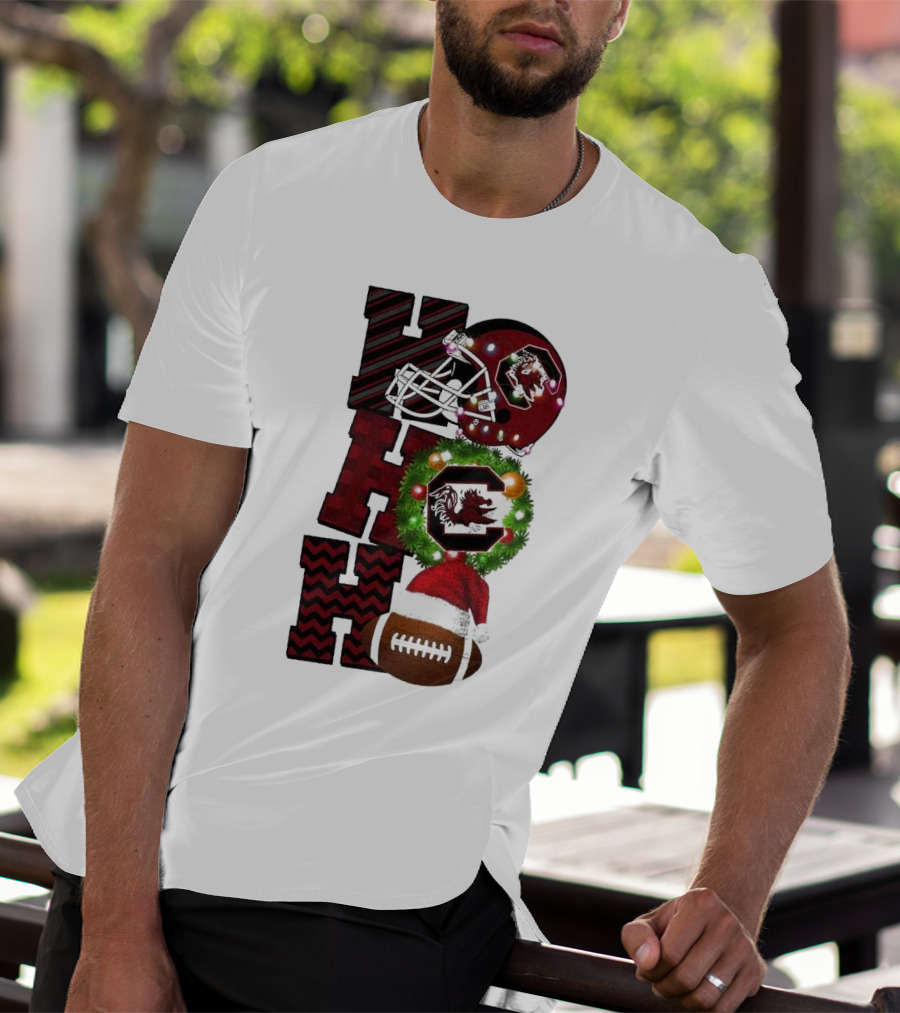 South Carolina Gamecocks Ho Ho Ho Christmas Football Game Day T-Shirt