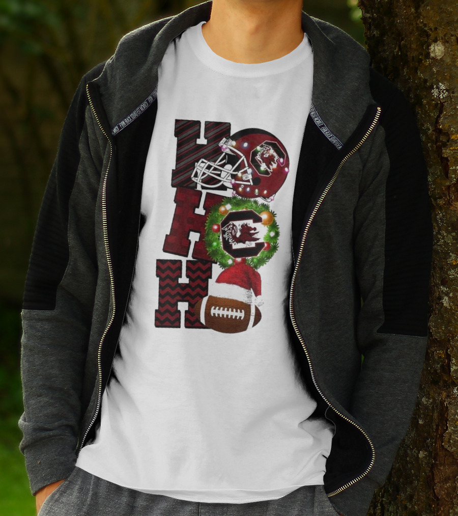 South Carolina Gamecocks Ho Ho Ho Christmas Football Game Day T-Shirt