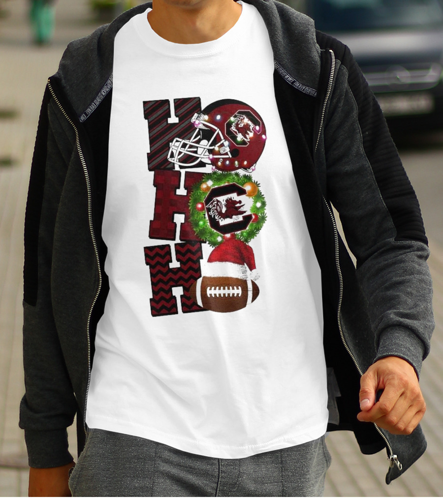 South Carolina Gamecocks Ho Ho Ho Christmas Football Game Day T-Shirt