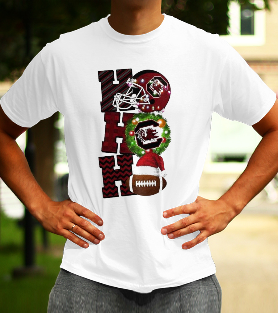 South Carolina Gamecocks Ho Ho Ho Christmas Football Game Day T-Shirt