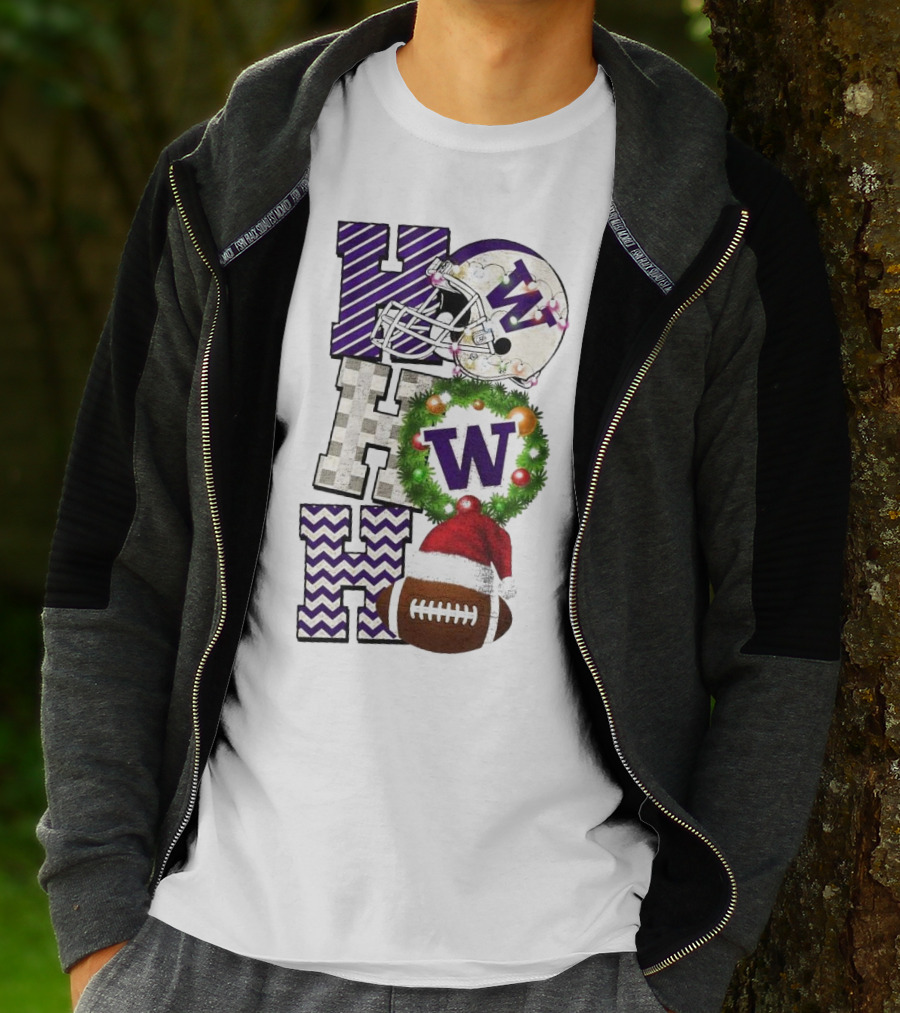 Washington Huskies Football Ho Ho Ho Christmas Game Day T-Shirt
