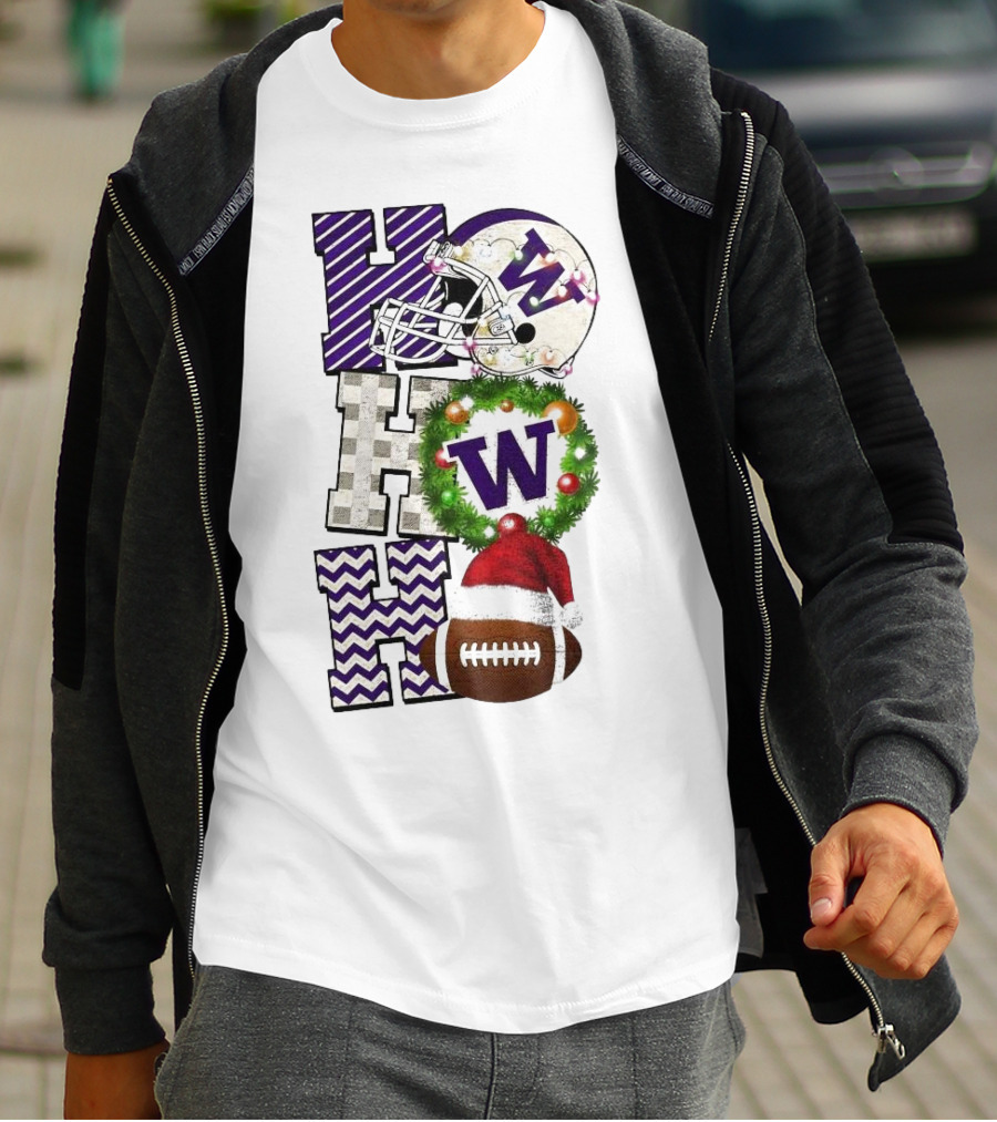 Washington Huskies Football Ho Ho Ho Christmas Game Day T-Shirt