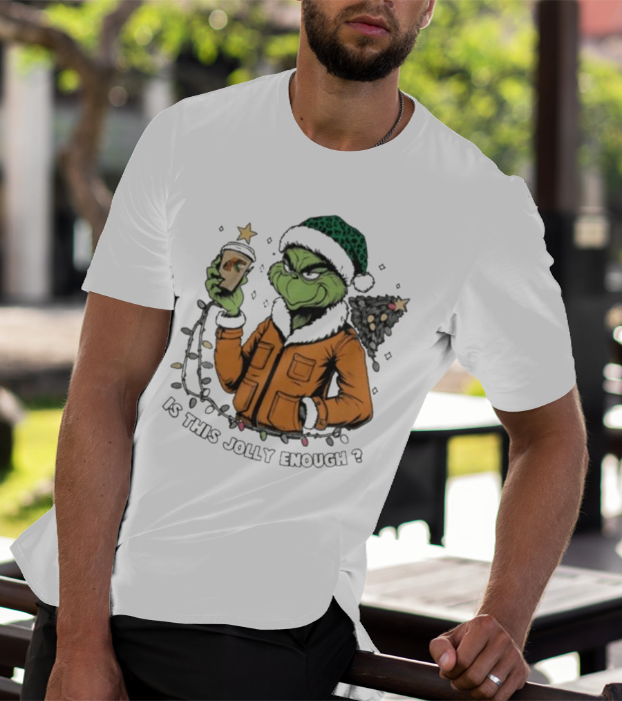 Florida A&M Rattlers X Santa Grinch Holding Coffee Is This Jolly Enough Merry Christmas T-Shirt