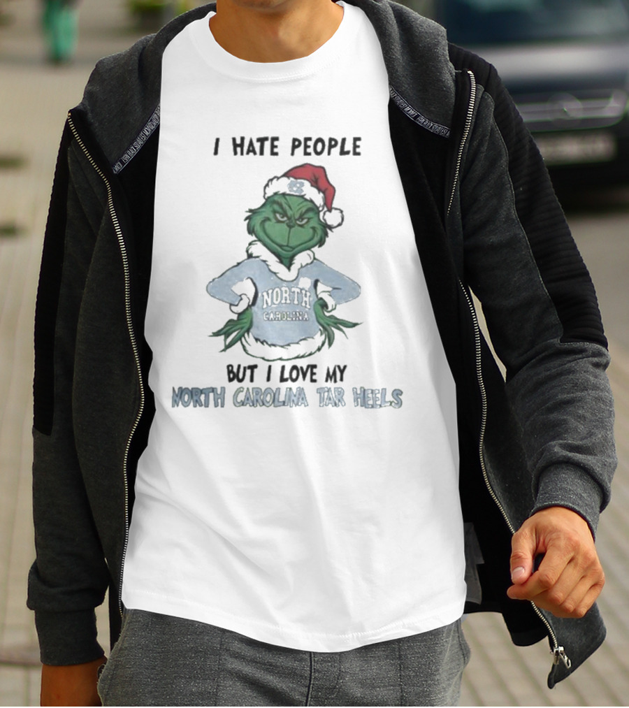 I Hate People Grinch Loves North Carolina Tar Heels Merry Christmas T-Shirt