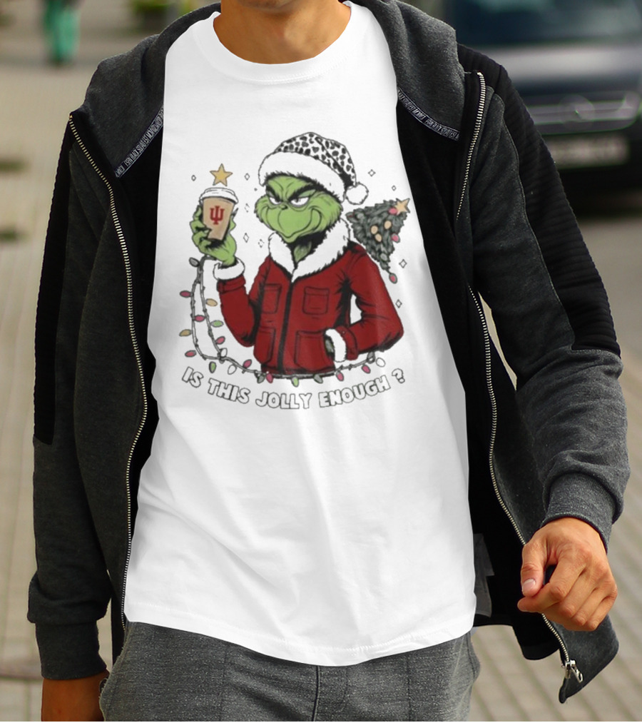 Indiana Hoosiers Grinch Is This Jolly Enough Merry Christmas T-Shirt