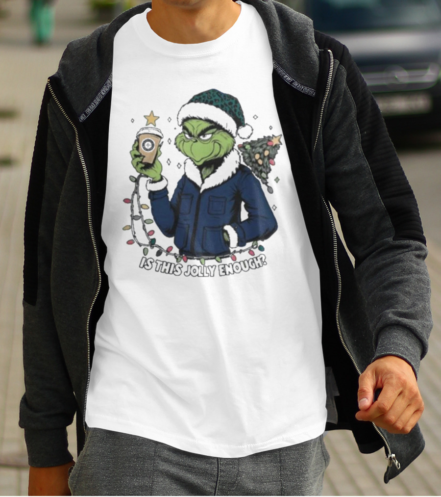 Seattle Mariners Grinch Christmas Jolly Enough Holiday Magic T-Shirt