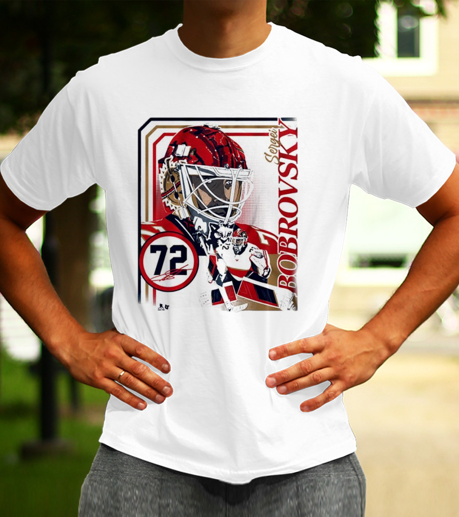 Sergei Bobrovsky 72 Collage Frame Hockey Goalie Mask Action Pose T-Shirt