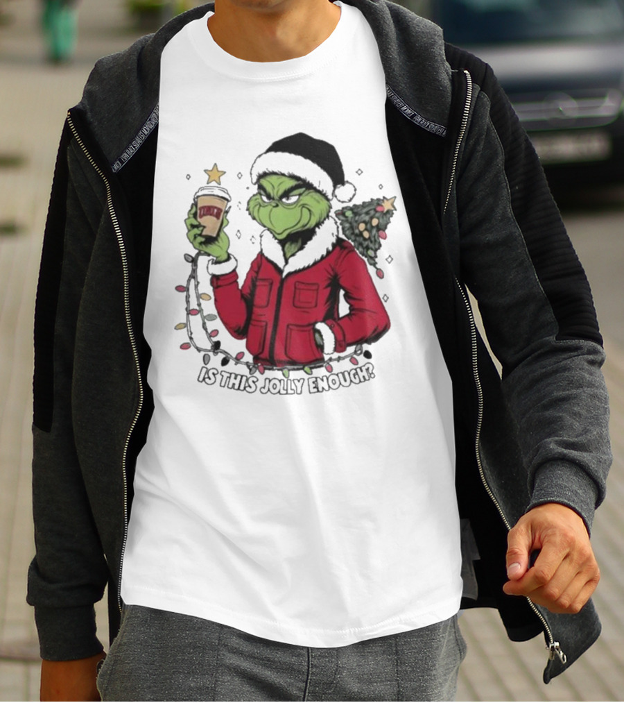 UNLV Rebels Grinch Is This Jolly Enough Merry Christmas Coffee Lights Tree T-Shirt