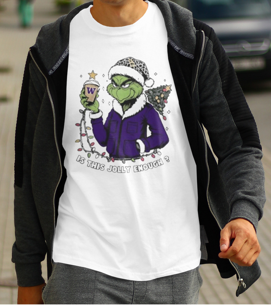 Washington Huskies Grinch Is This Jolly Enough Merry Christmas T-Shirt