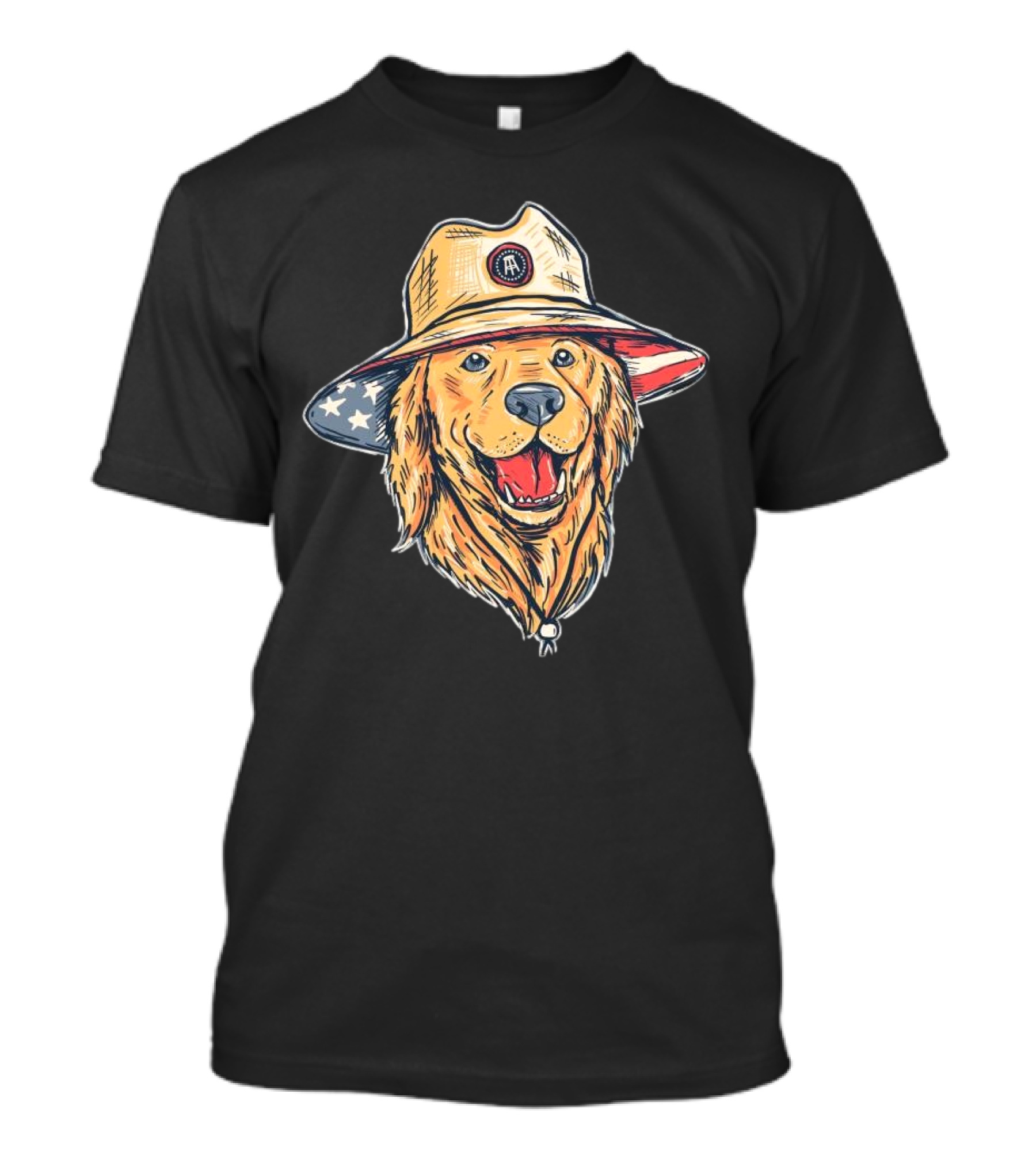 American Dog Bucket Hat USA Flag T-Shirt