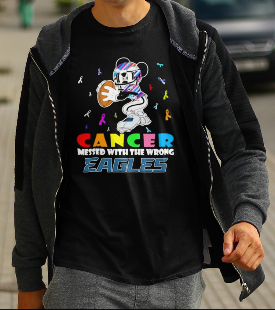 Cancer Messed With The Wrong Eagles Mickey T-Shirt