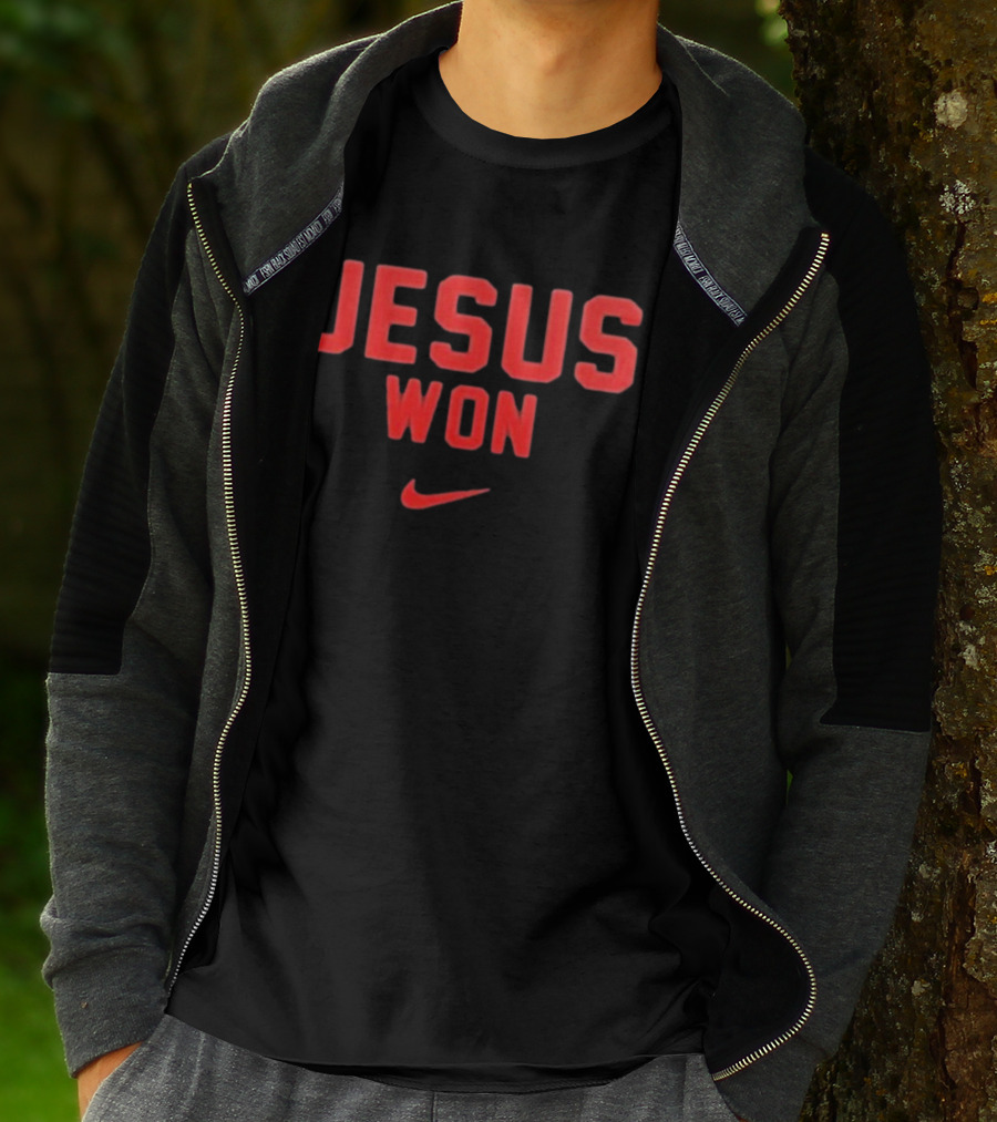 Jesus Won Just Here To Give God Glory Ohio State Buckeyes T-Shirt