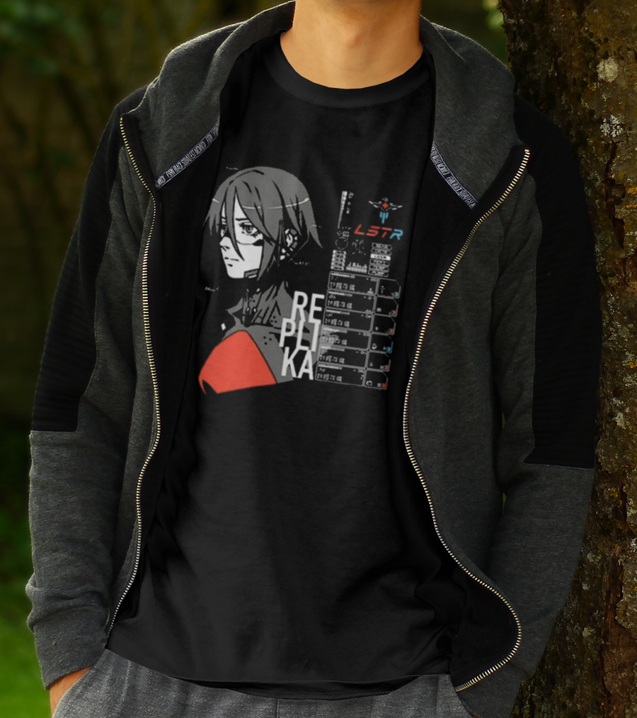 REPLIKA LSTR Wake Up Signalis Character Profile Black T-Shirt