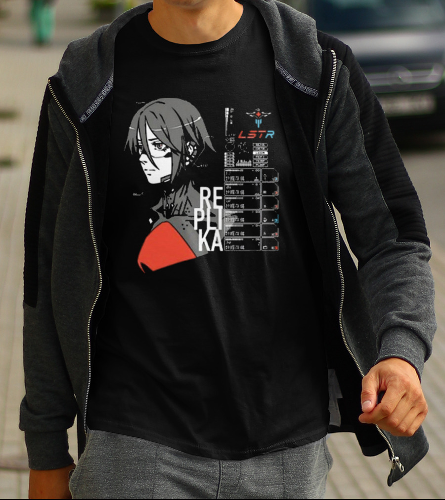 REPLIKA LSTR Wake Up Signalis Character Profile Black T-Shirt