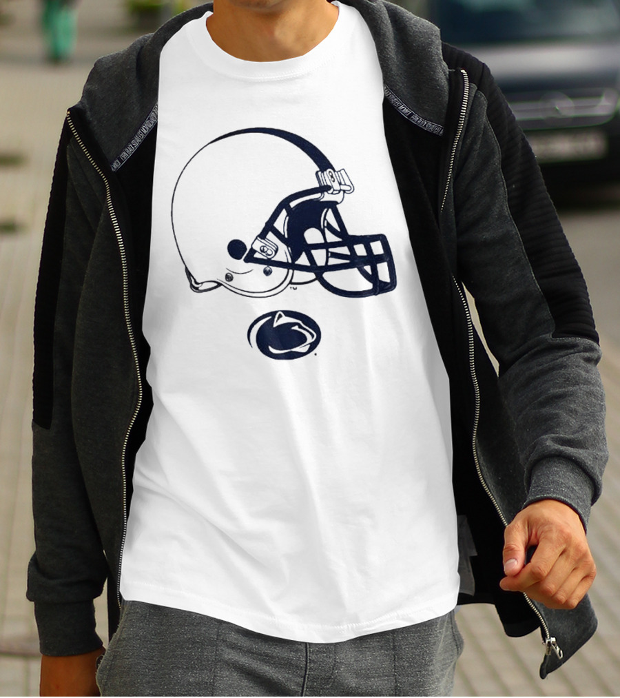 Penn State Football Nittany Lions White Helmet T-Shirt