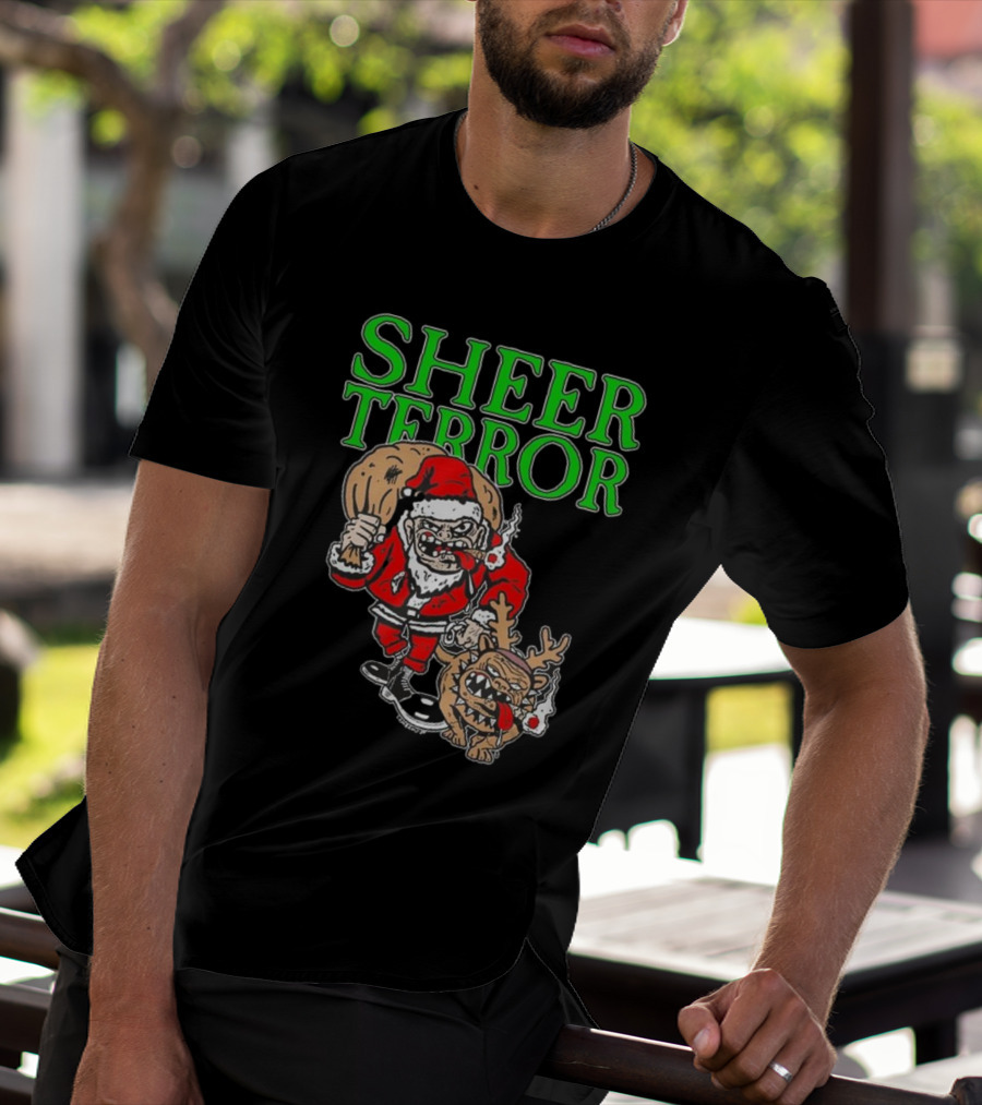 Screw Yule Sheer Terror Santa With Angry Reindeer T-Shirt