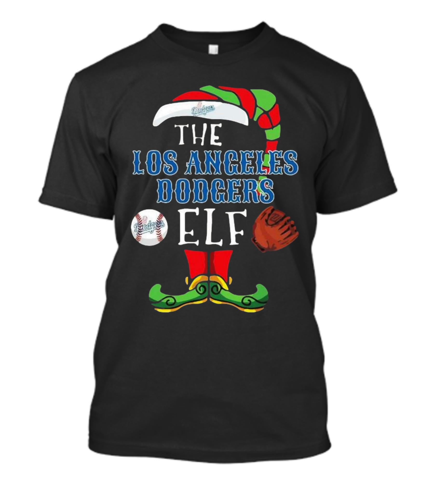 The Los Angeles Dodgers Elf Christmas Baseball T-Shirt