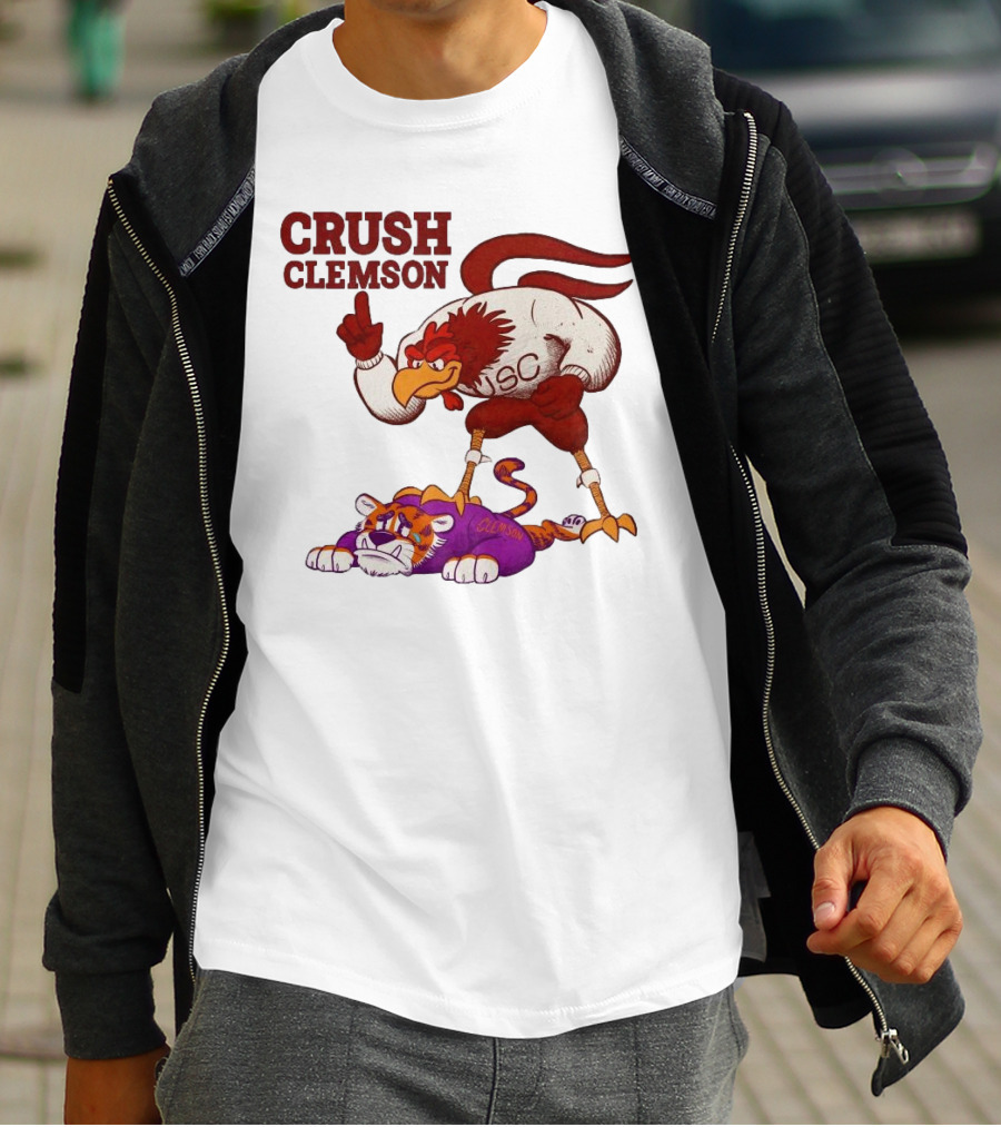 Crush Clemson USC Gamecocks Defeat Tigers Mascot T-Shirt