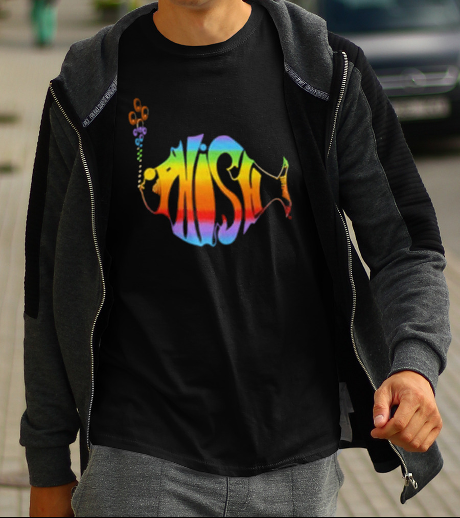 Phish Rainbow Lodgewood Fish Shaped T-Shirt