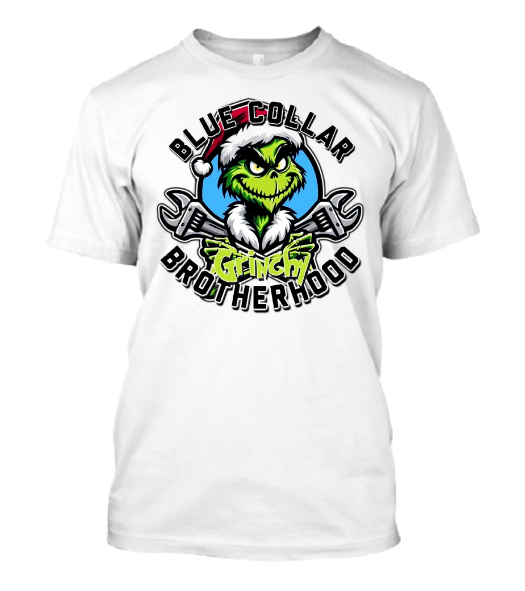 Blue Collar Grinchy Brotherhood Merry Christmas The Grinch T-Shirt