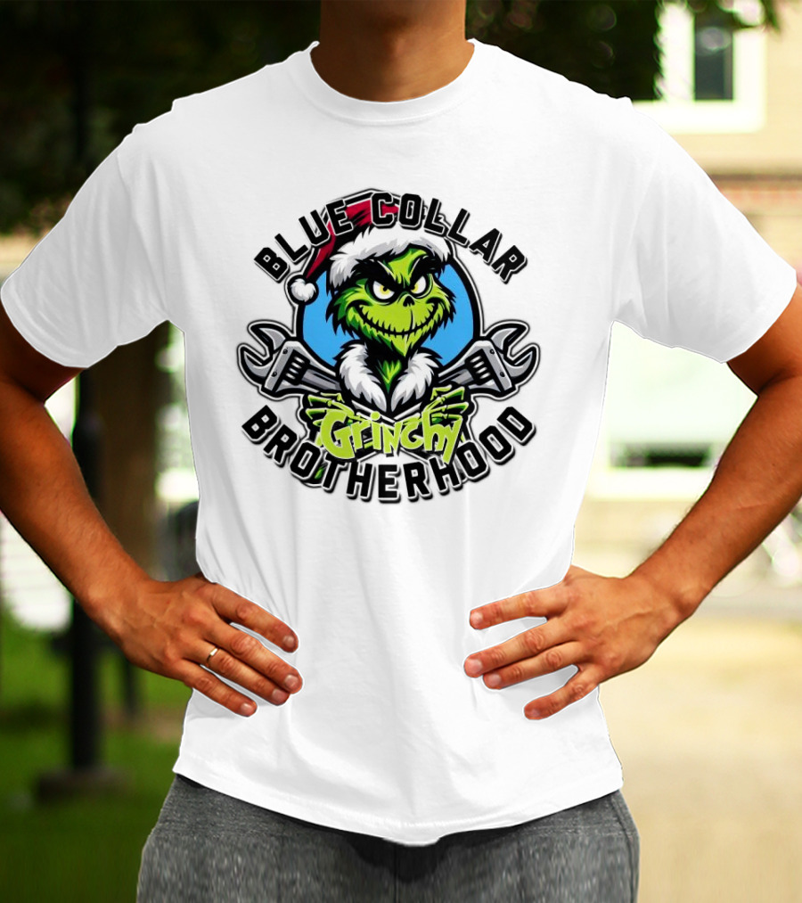 Blue Collar Grinchy Brotherhood Merry Christmas The Grinch T-Shirt