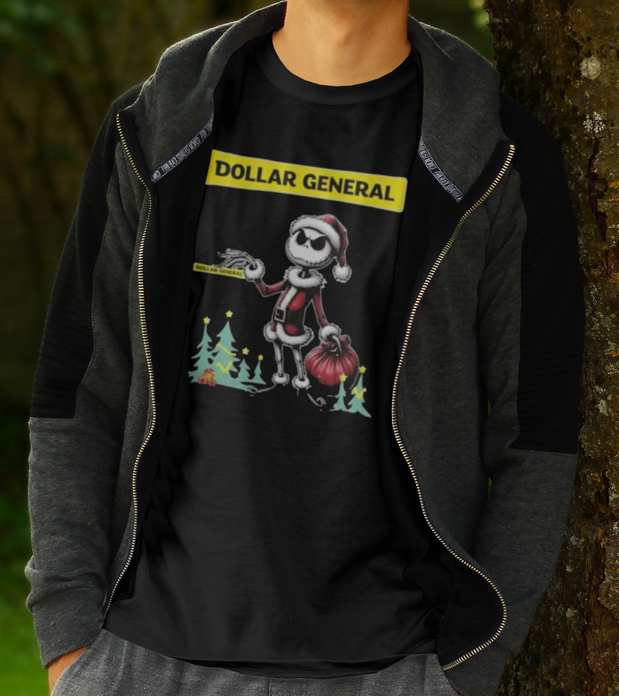 Santa Jack Skellington Dollar General Merry Christmas T-Shirt