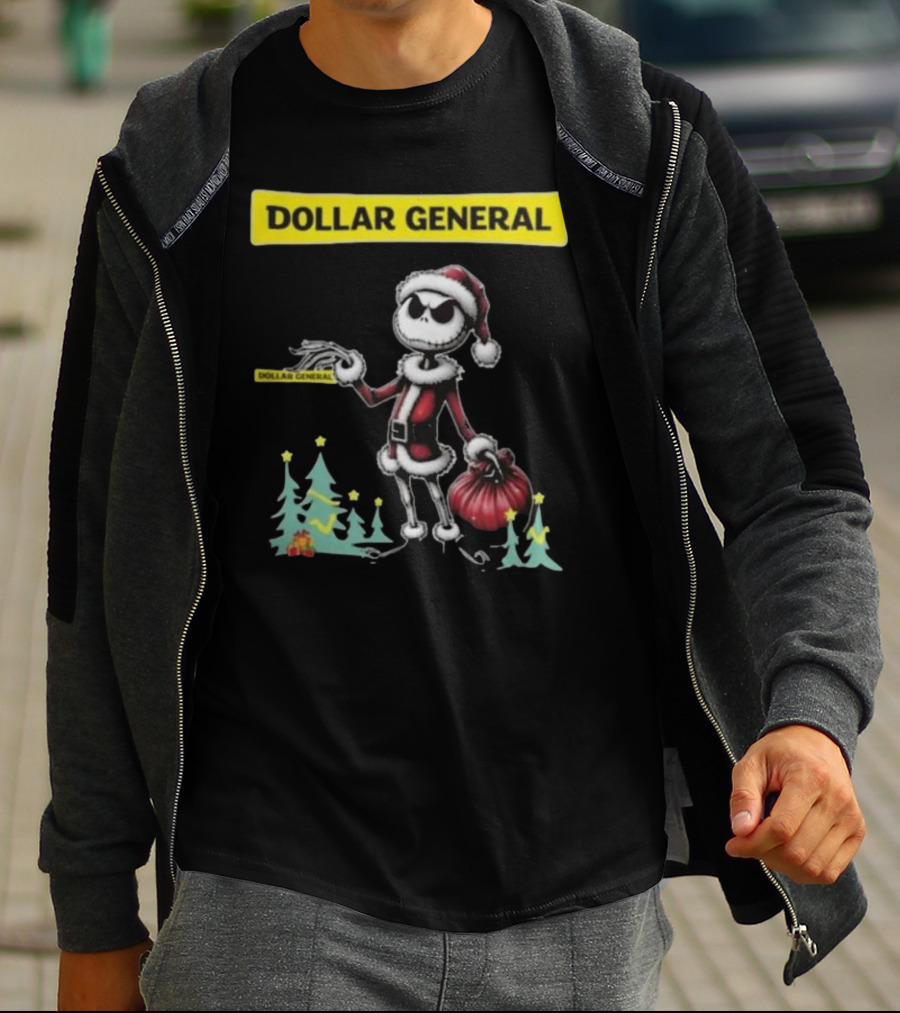 Santa Jack Skellington Dollar General Merry Christmas T-Shirt