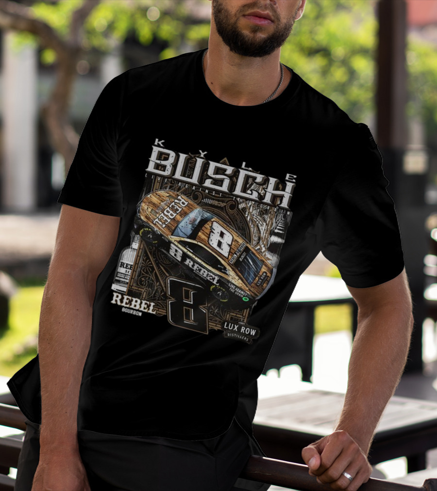 Kyle Busch Live Against The Grain Rebel Bourbon Lux Row Distillers 2025 T-Shirt