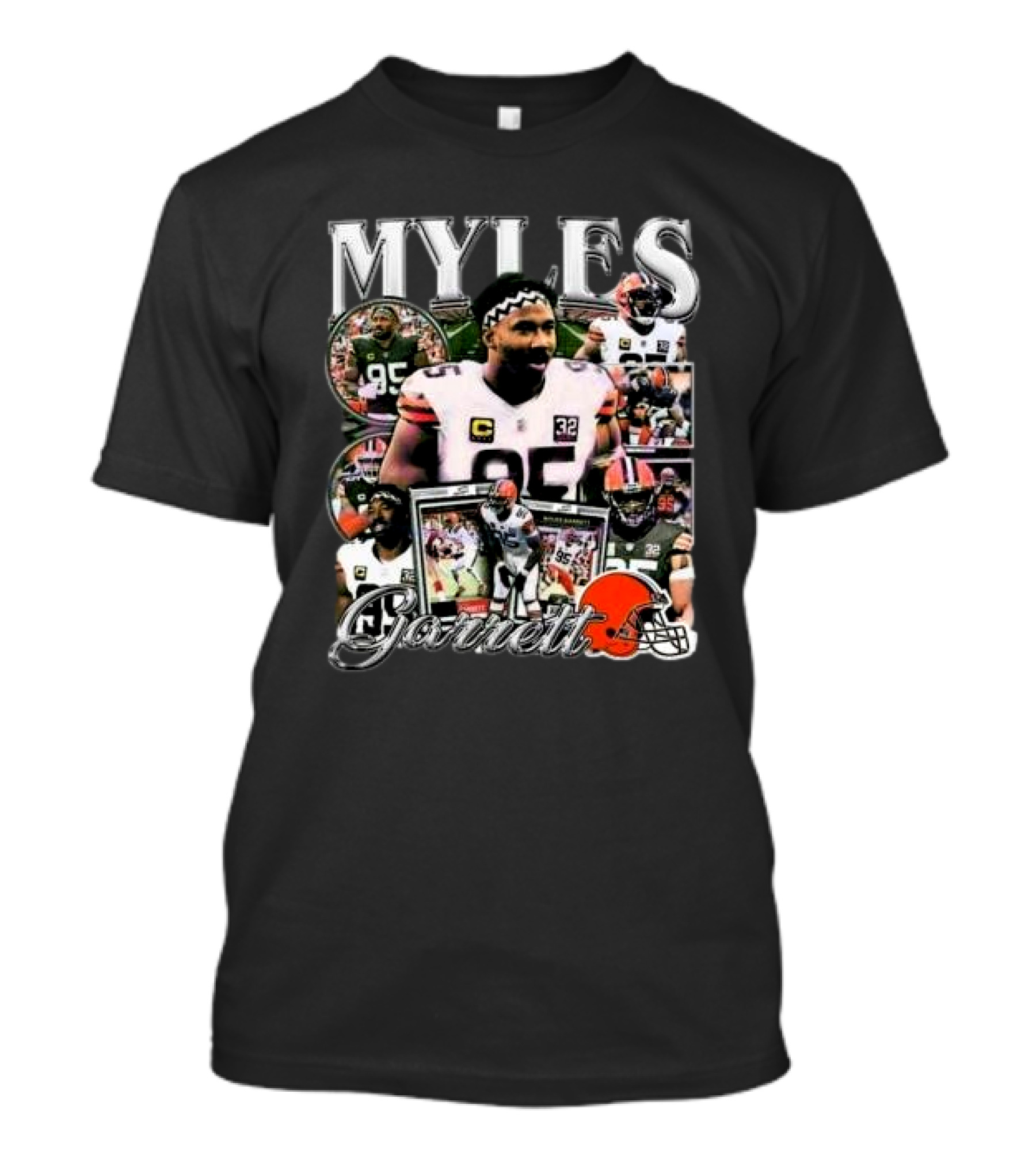 Myles Garrett 95 Cleveland Browns Vintage Collage T-Shirt