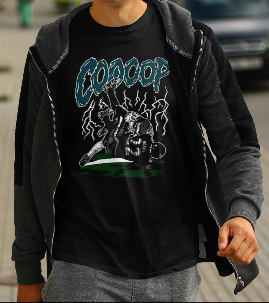 DB Cooper DeJean Derrick Henry Coooop Football Tackle With Lightning Background T-Shirt