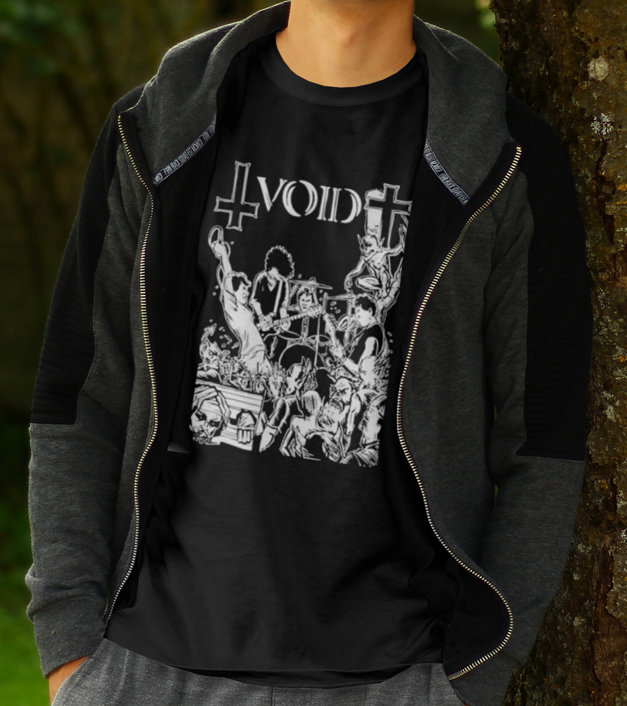 Void Time To Die Band Artwork With Crosses And Skeletons T-Shirt