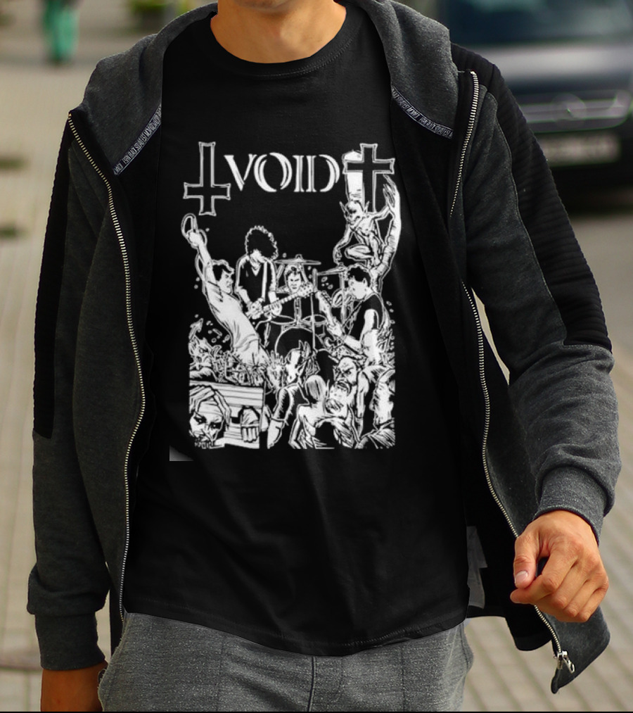 Void Time To Die Band Artwork With Crosses And Skeletons T-Shirt