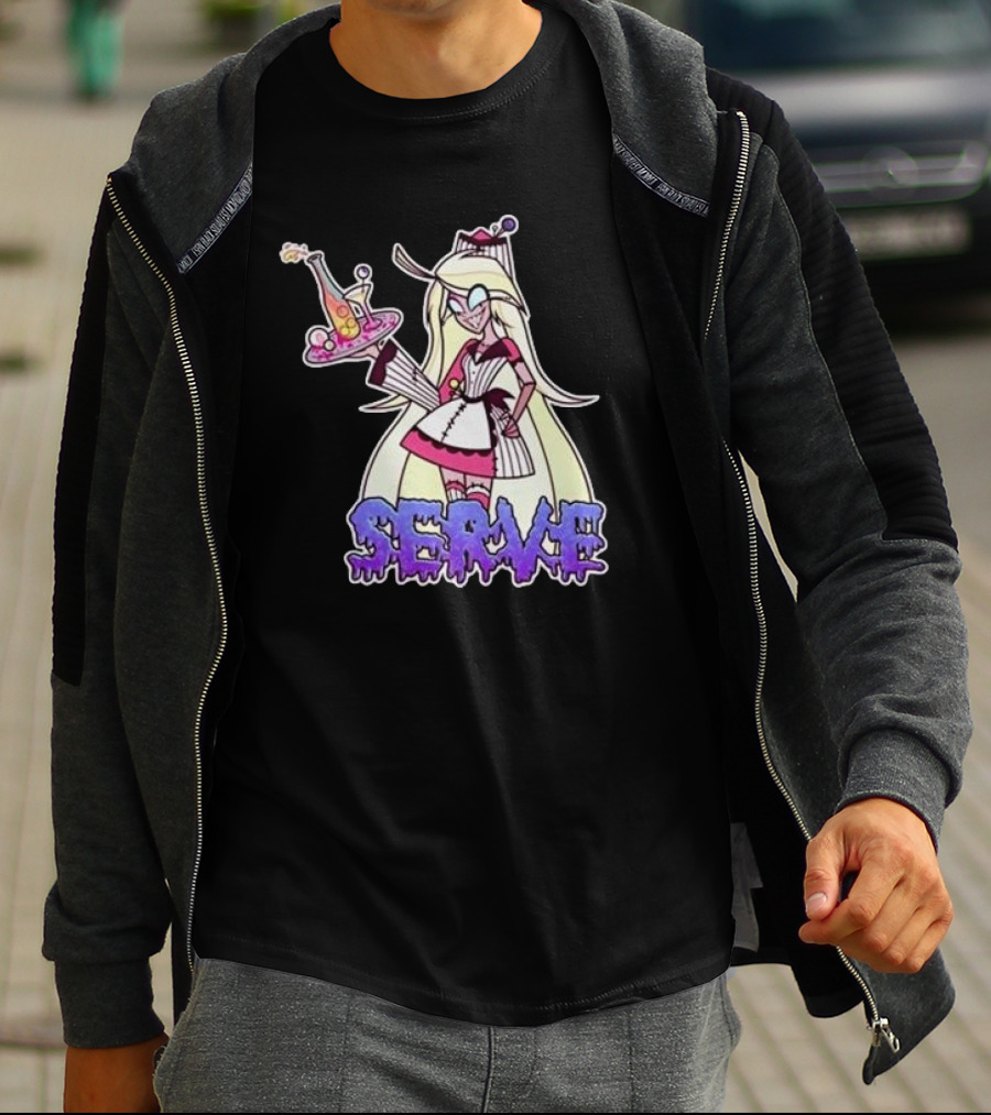 Weeby Newz Serve Demon Weeby Anime Character With Potion Tray T-Shirt