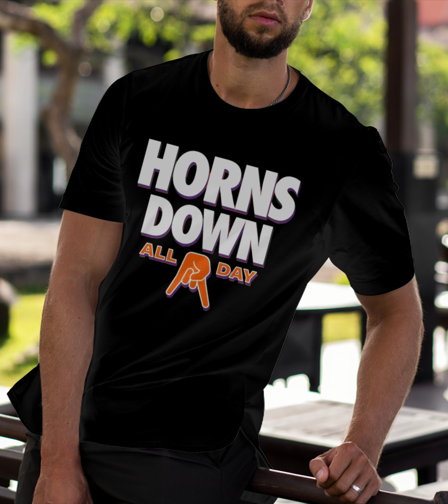 Horns Down All Day Clemson Tiger College Rival Humor T-Shirt