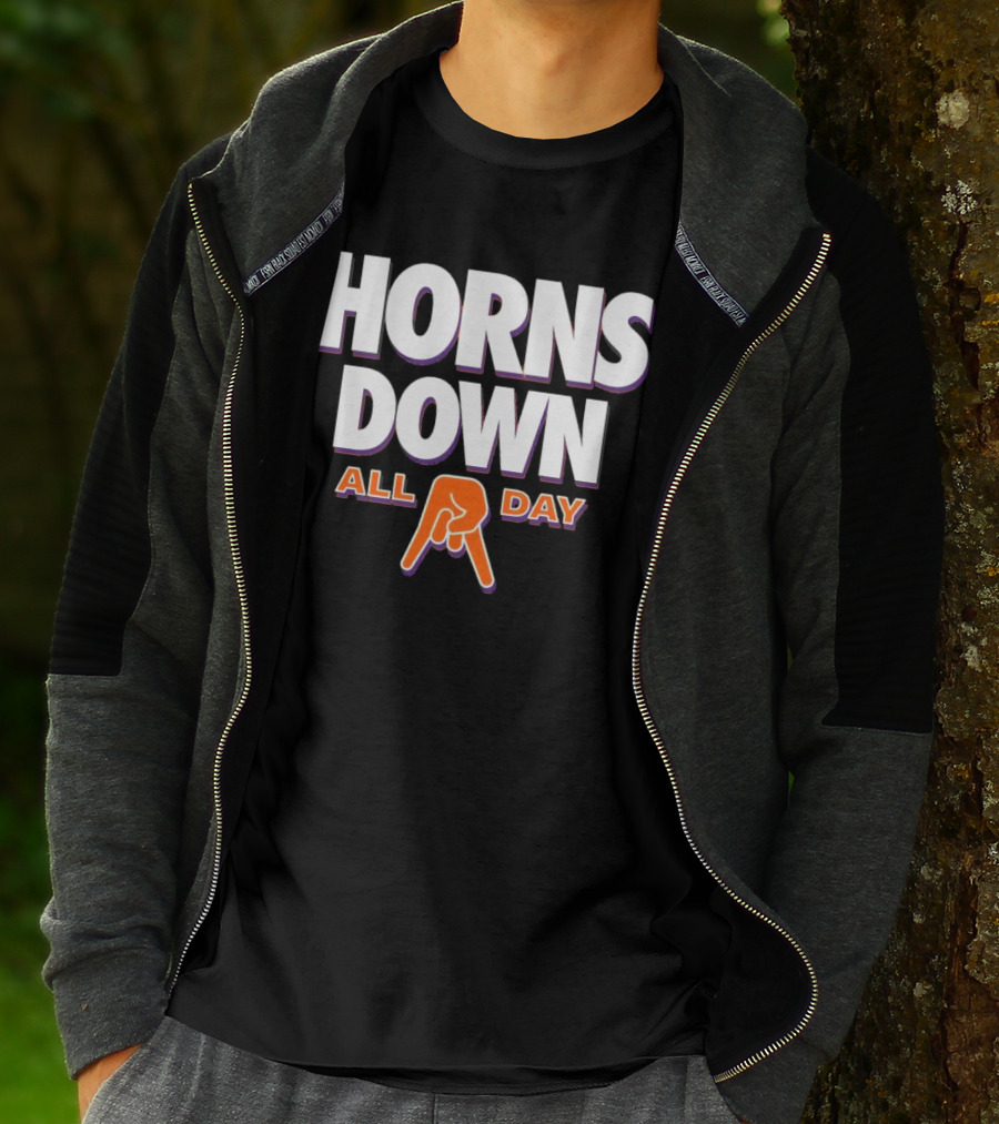 Horns Down All Day Clemson Tiger College Rival Humor T-Shirt
