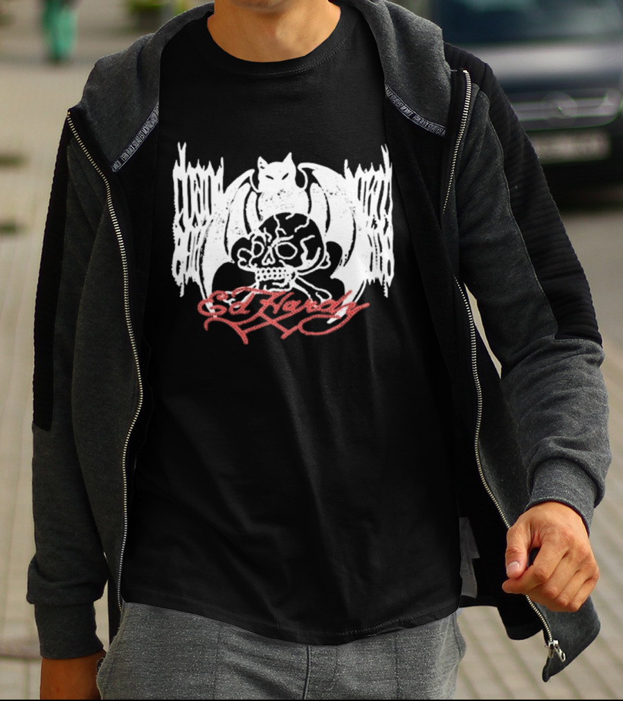 Ed Hardy Skull And Bat T-Shirt