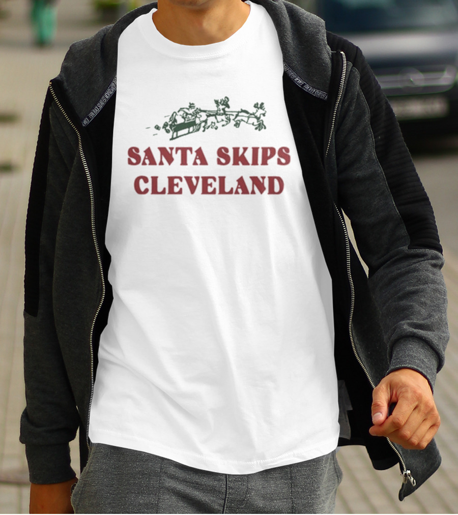 Max Scharping Santa Skips Cleveland Wearing T-Shirt