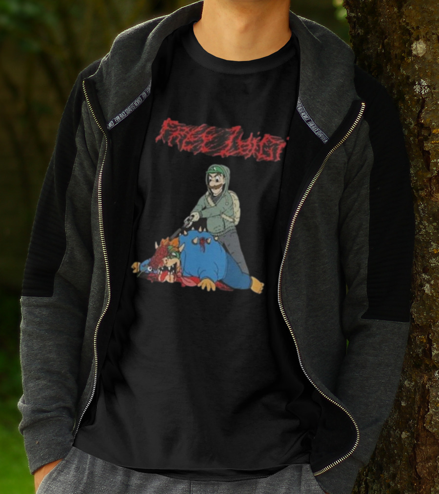 Free Luigi Mangione Sanguisugabogg Controversy Mario T-Shirt