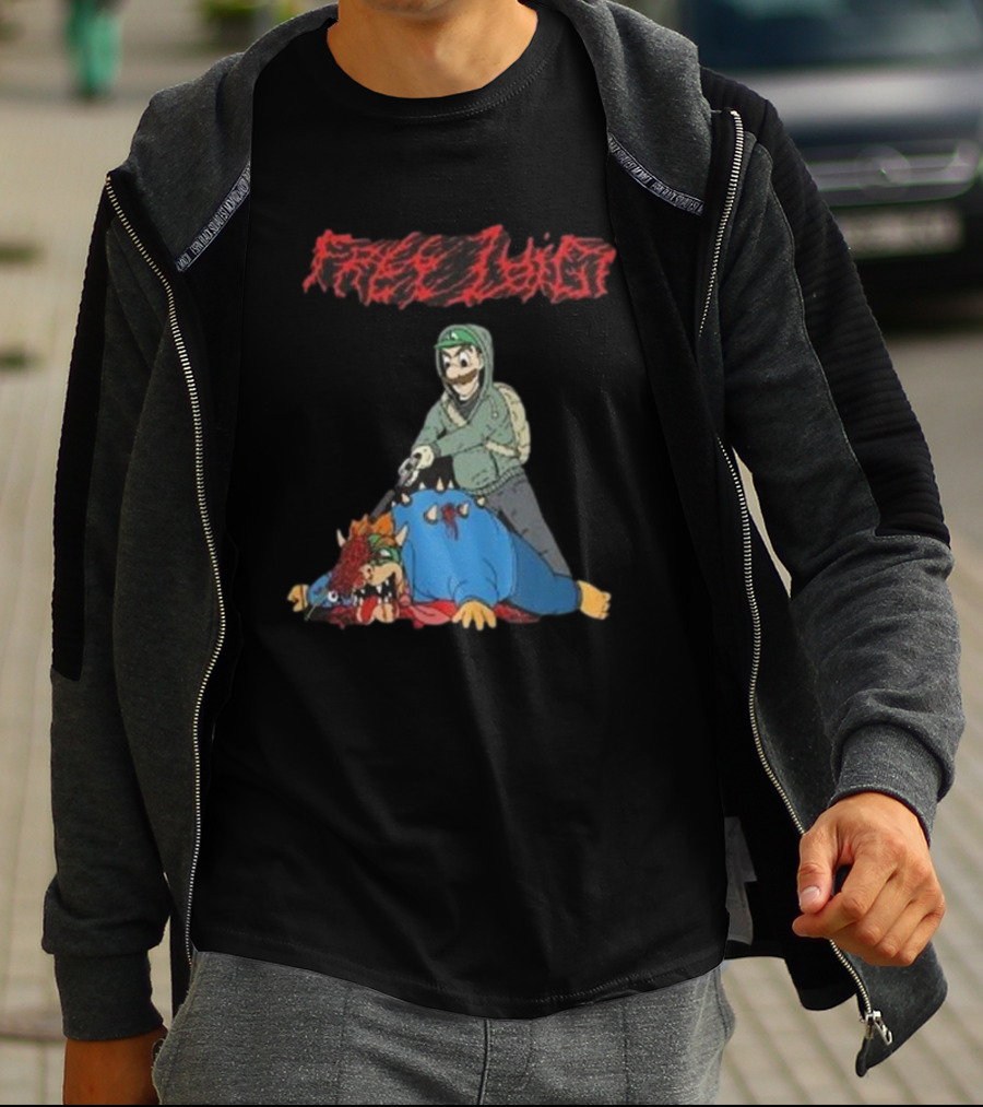 Free Luigi Mangione Sanguisugabogg Controversy Mario T-Shirt