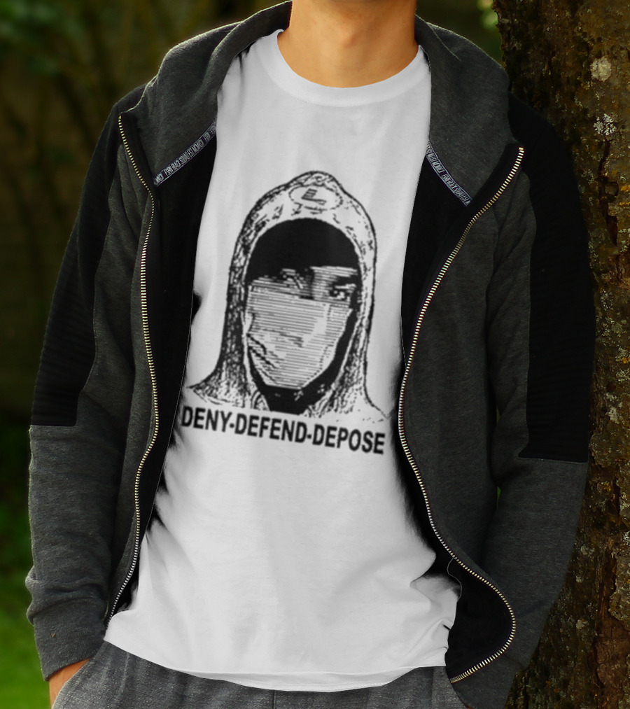 Deny Defend Depose The UnaShooter Luigi Mangione Hoodie Masked Image T-Shirt