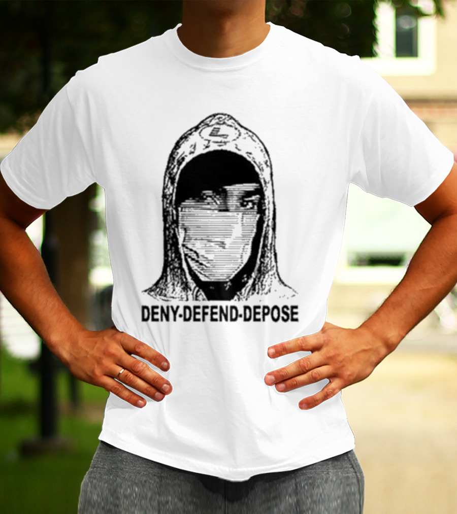 Deny Defend Depose The UnaShooter Luigi Mangione Hoodie Masked Image T-Shirt