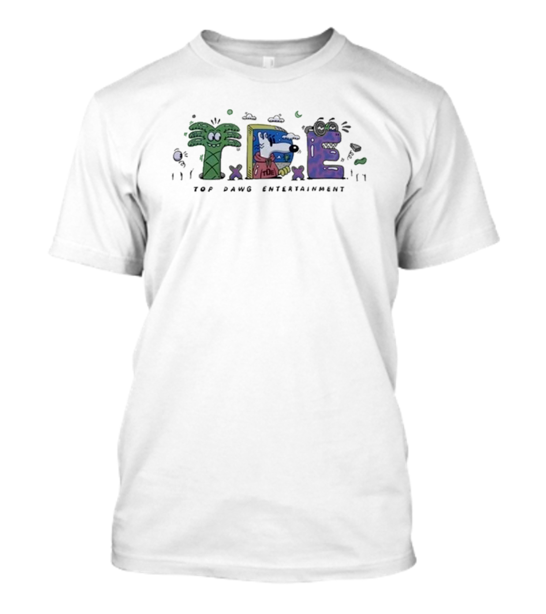 Kendrick Lyrics Top Dawg Entertainment TDE Cartoon T-Shirt
