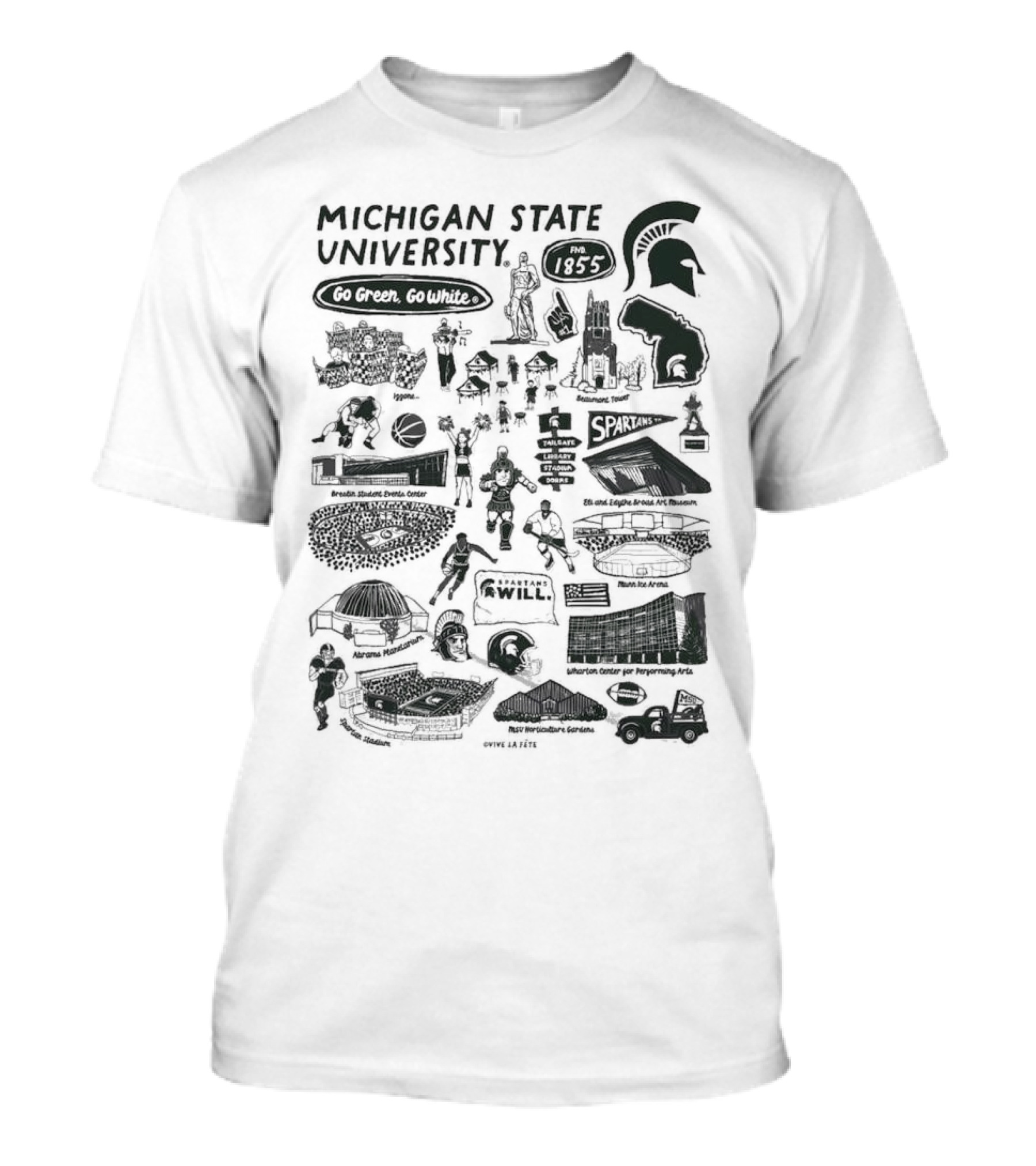 Michigan State University Go Green Go White 1855 Spartans Impressions T-Shirt
