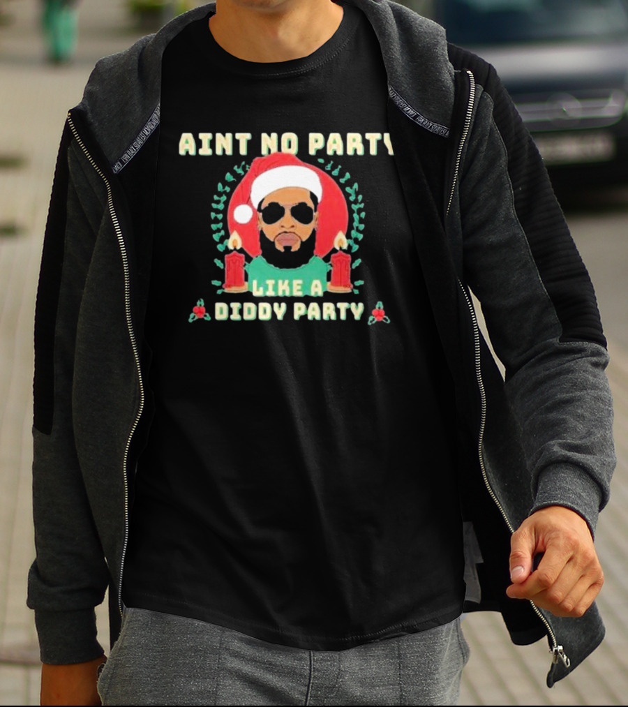 Aint No Party Like A Diddy Party Christmas Santa Icon Candles T-Shirt