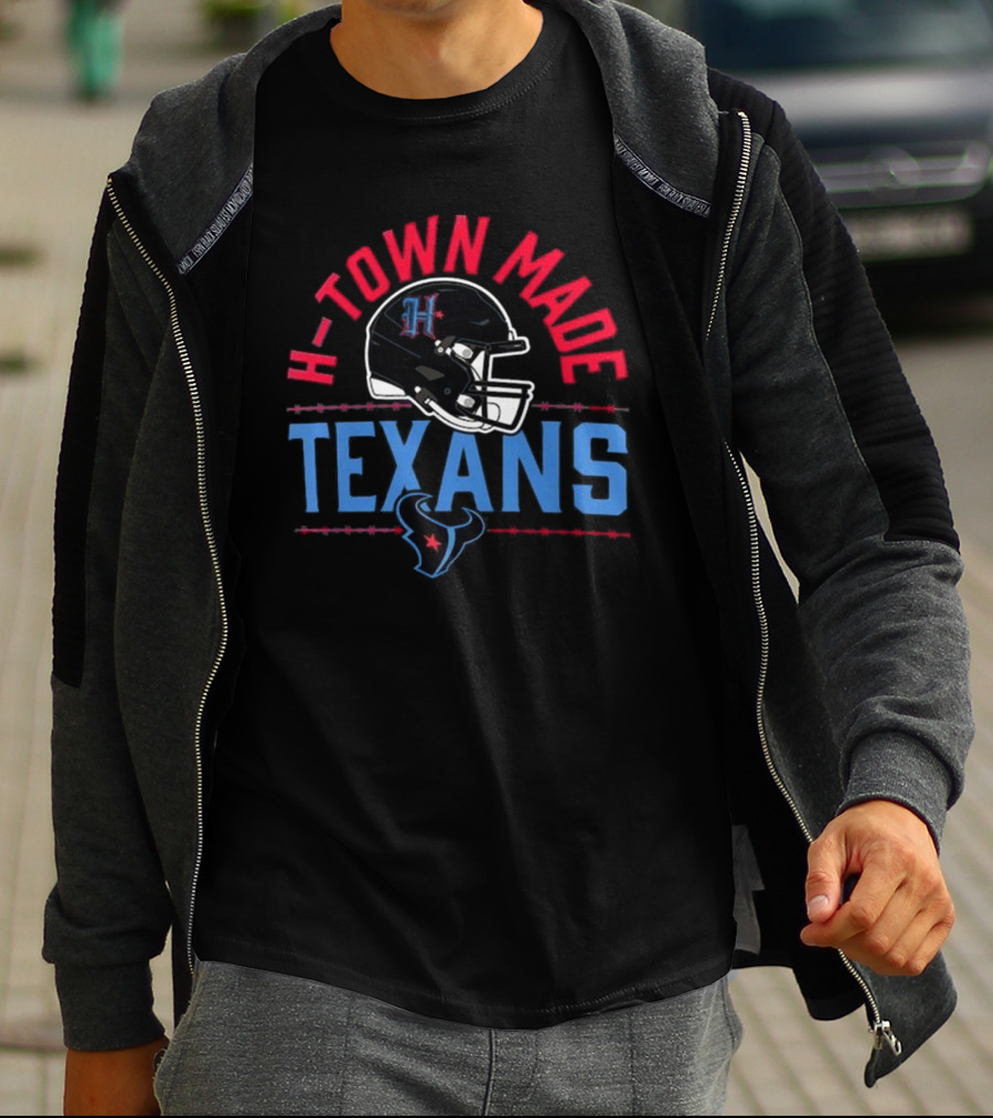 H-Town Made Texans Football Helmet T-Shirt