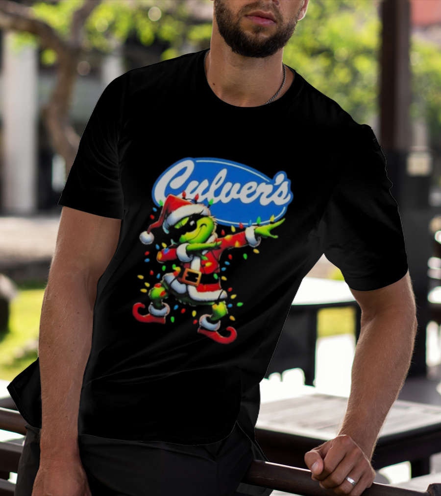 Culver's Santa Grinch Dabbing Christmas T-Shirt
