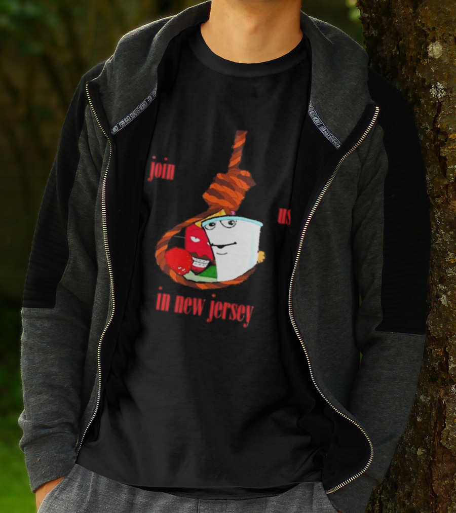 Join Us In New Jersey Mischa Aqua Teen Hunger Force Characters Rope T-Shirt