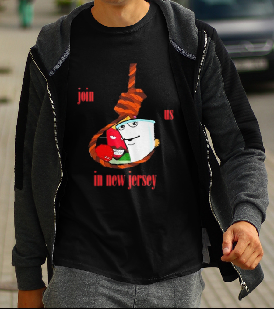 Join Us In New Jersey Mischa Aqua Teen Hunger Force Characters Rope T-Shirt