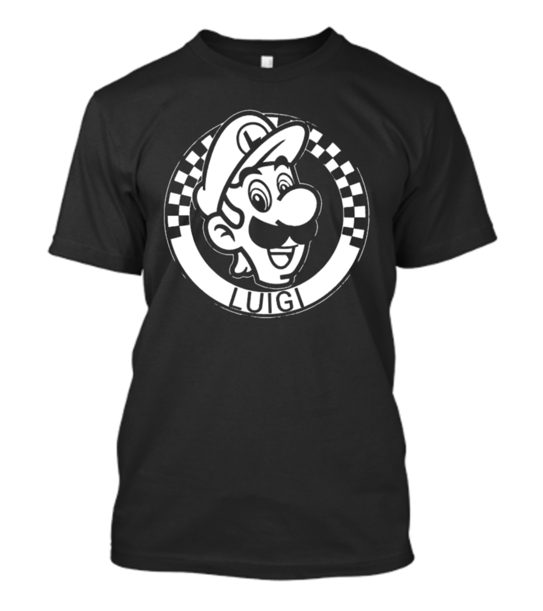 Luigi Super Mario Checkerboard Circle T-Shirt