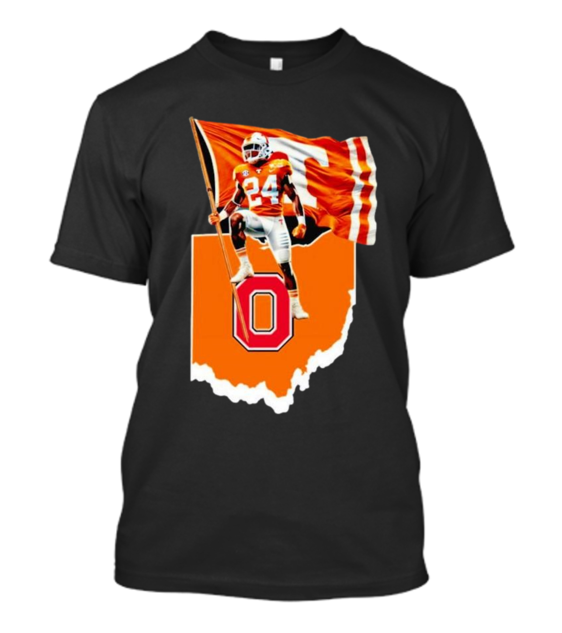 Jordan Matthews Tennessee Volunteers Flag Over Ohio State Outline T-Shirt